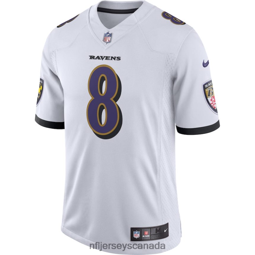 Men Baltimore Ravens Lamar Jackson White Vapor Limited Jersey Clothing NFL TBXFR61345
