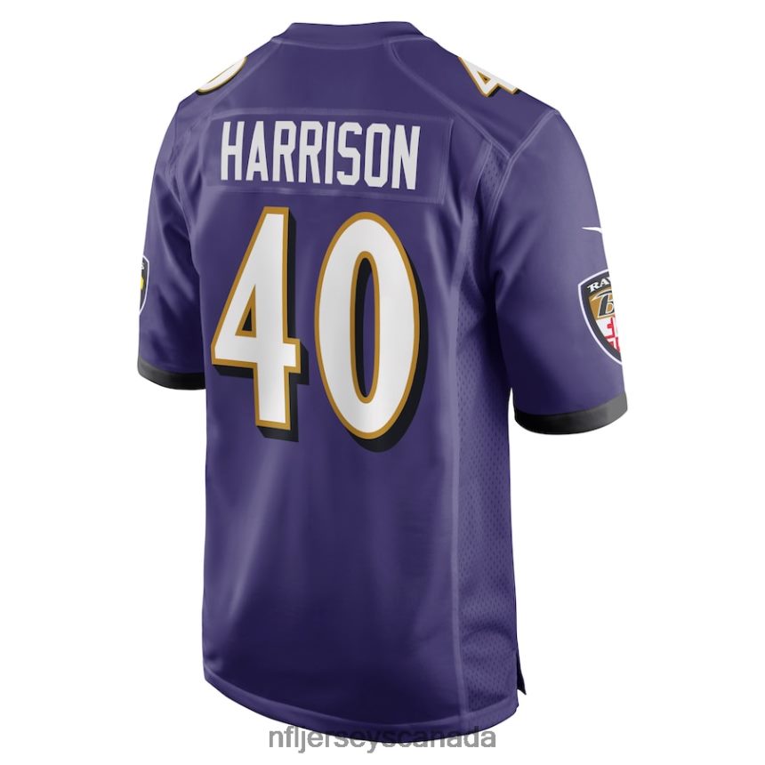 Men Baltimore Ravens Malik Harrison Nike Purple Game Jersey Clothing NFL TBXFR65643