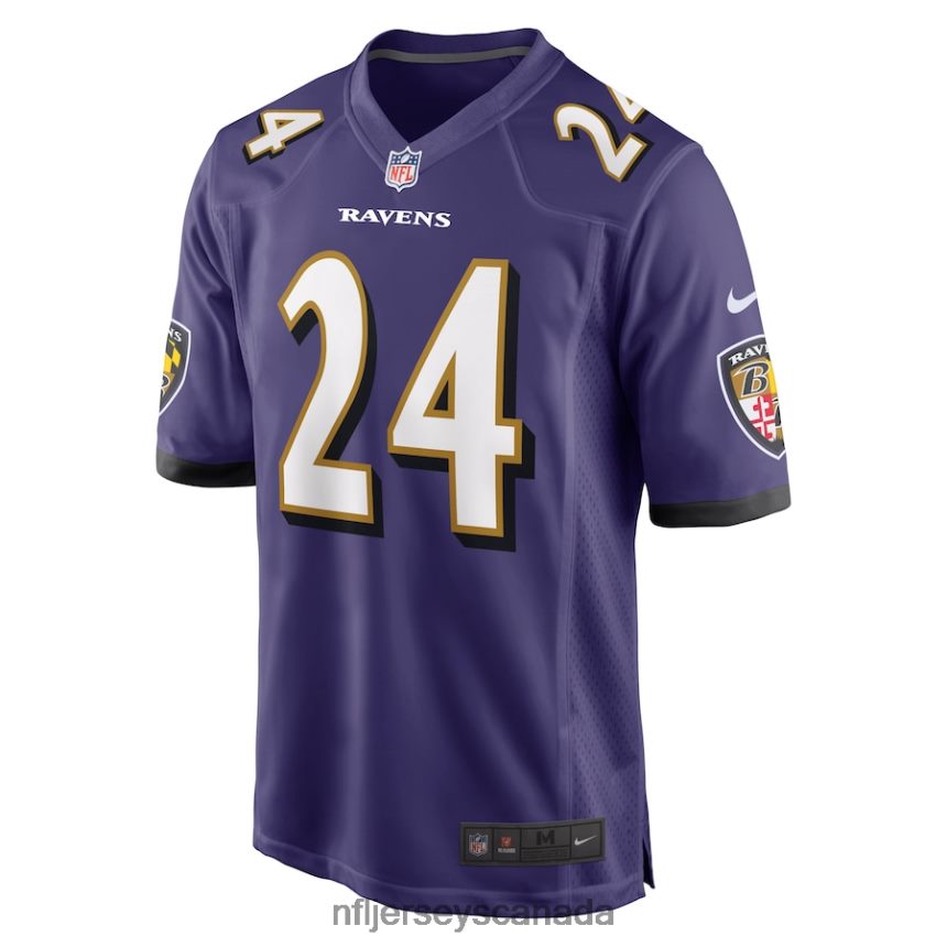 Men Baltimore Ravens Marcus Peters Nike Purple Game Jersey Clothing NFL TBXFR64895