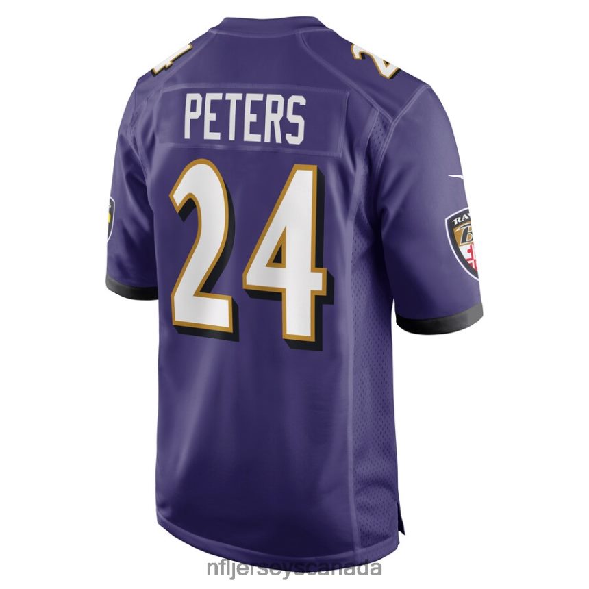 Men Baltimore Ravens Marcus Peters Nike Purple Game Jersey Clothing NFL TBXFR64895