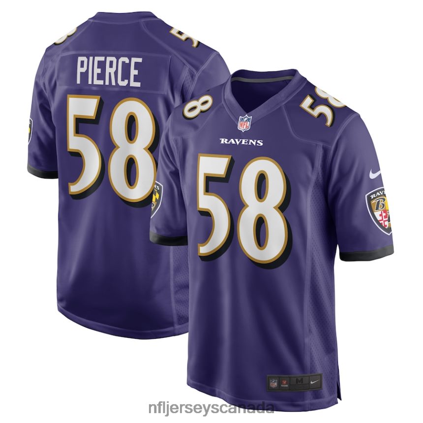Men Baltimore Ravens Michael Pierce Nike Purple Game Jersey Clothing NFL TBXFR66674