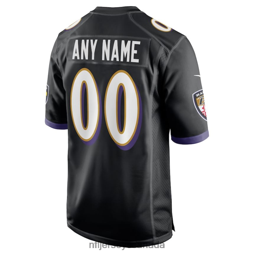 Men Baltimore Ravens Nike Black Alternate Custom Game Jersey Clothing NFL TBXFR6114