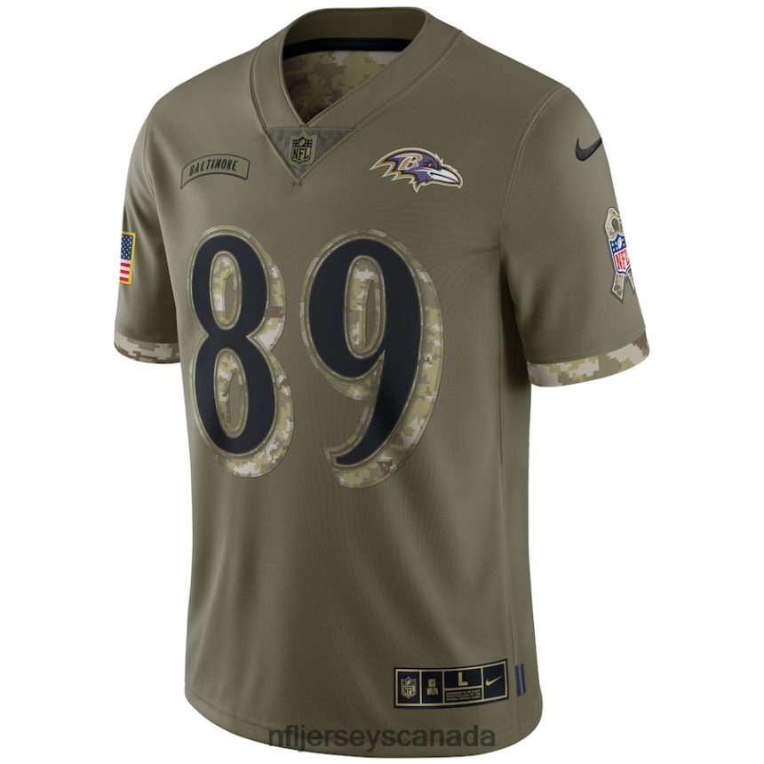 Men Baltimore Ravens Nike Olive 2022 Salute To Service Limited Jersey Clothing NFL TBXFR62885