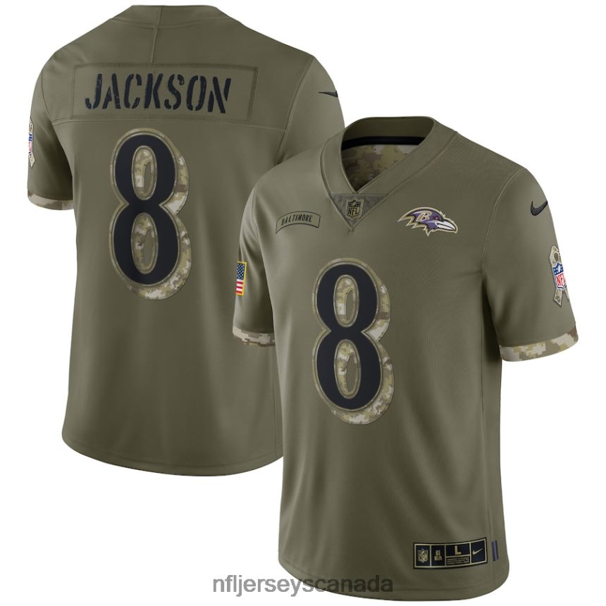 Men Baltimore Ravens Nike Olive 2022 Salute To Service Limited Jersey Clothing NFL TBXFR63483