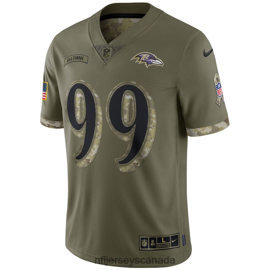 Men Baltimore Ravens Nike Olive 2022 Salute To Service Limited Jersey Clothing NFL TBXFR64826