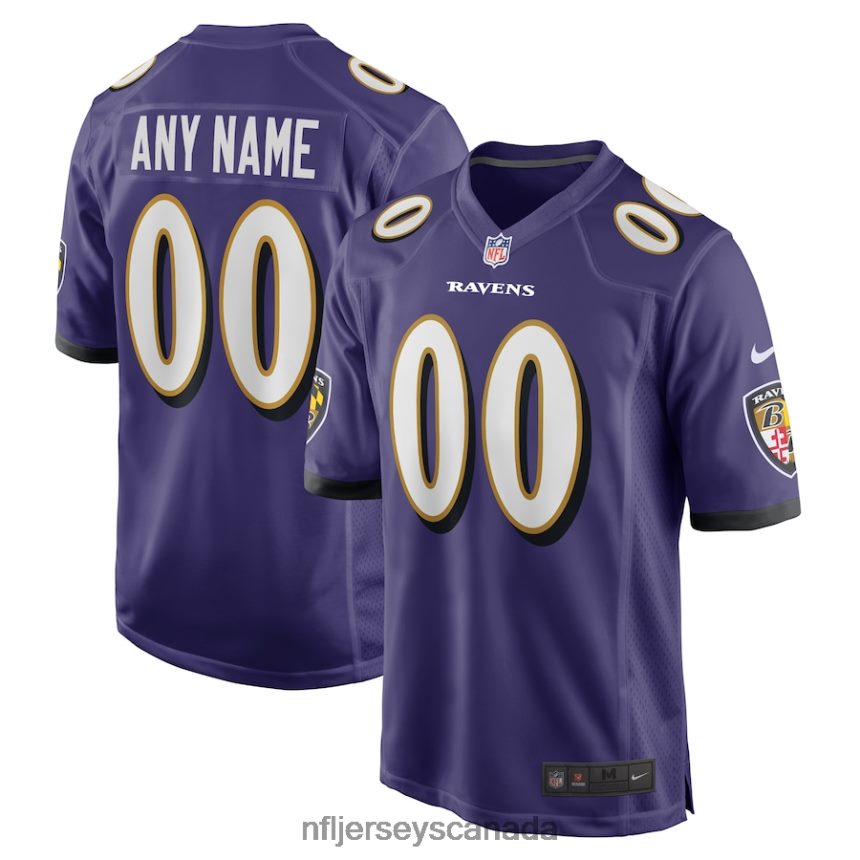Men Baltimore Ravens Nike Purple Custom Game Jersey Clothing NFL TBXFR6139
