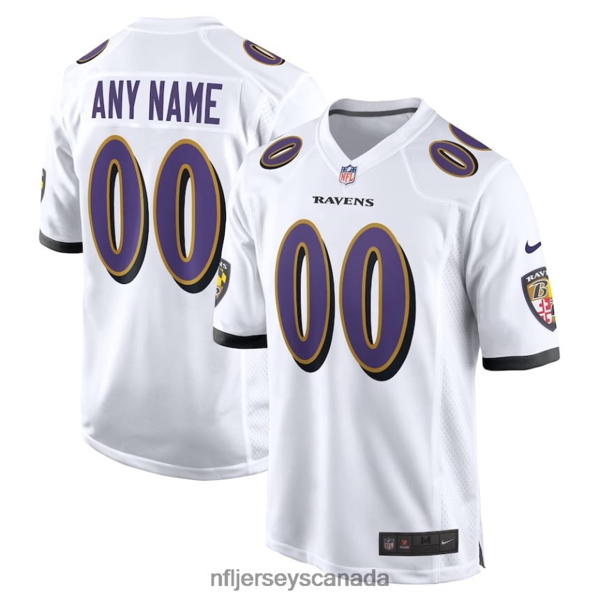 Men Baltimore Ravens Nike White Custom Game Jersey Clothing NFL TBXFR6619