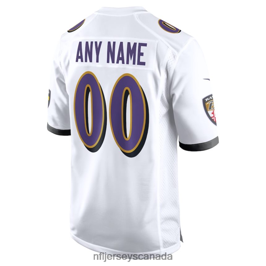 Men Baltimore Ravens Nike White Custom Game Jersey Clothing NFL TBXFR6619