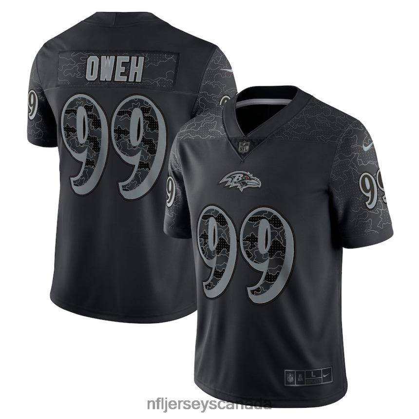 Men Baltimore Ravens Odafe Oweh Nike Black RFLCTV Limited Jersey Clothing NFL TBXFR63763