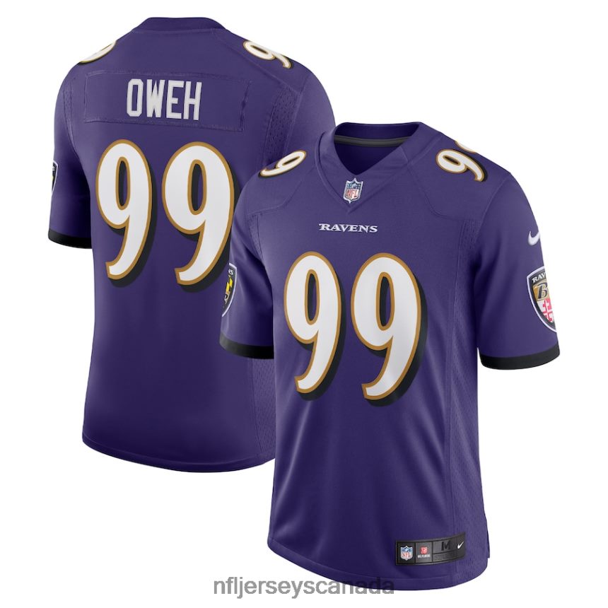 Men Baltimore Ravens Odafe Oweh Nike Purple Vapor Limited Jersey Clothing NFL TBXFR63758