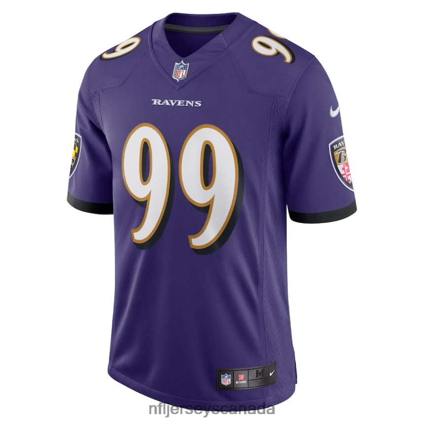 Men Baltimore Ravens Odafe Oweh Nike Purple Vapor Limited Jersey Clothing NFL TBXFR63758