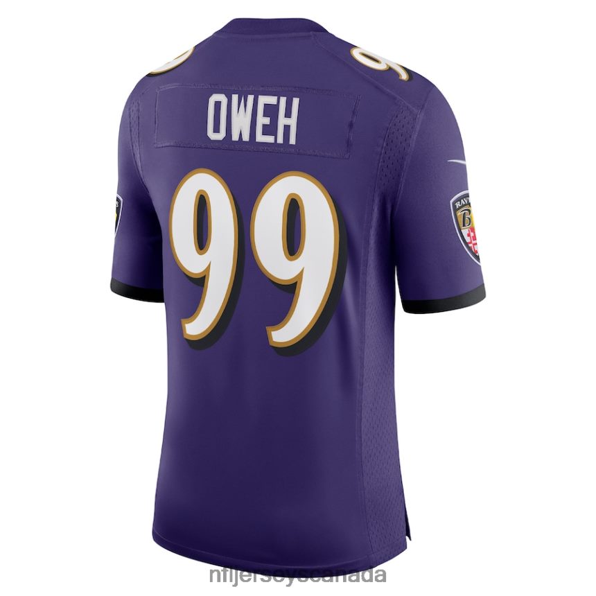 Men Baltimore Ravens Odafe Oweh Nike Purple Vapor Limited Jersey Clothing NFL TBXFR63758