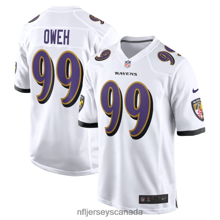 Men Baltimore Ravens Odafe Oweh Nike White Game Jersey Clothing NFL TBXFR64381