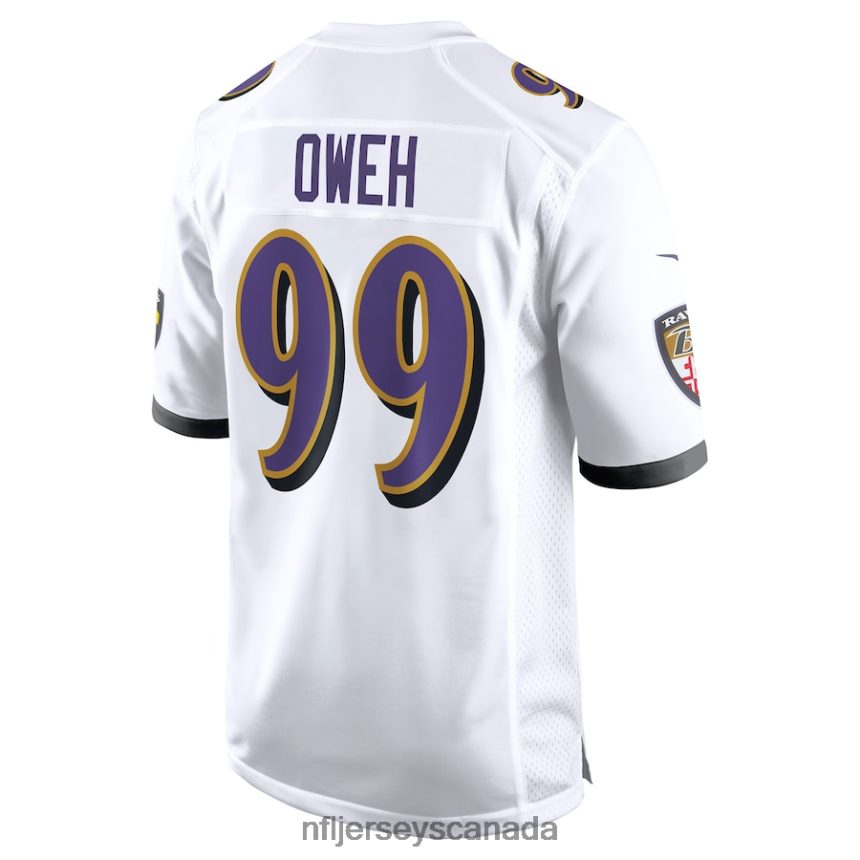 Men Baltimore Ravens Odafe Oweh Nike White Game Jersey Clothing NFL TBXFR64381