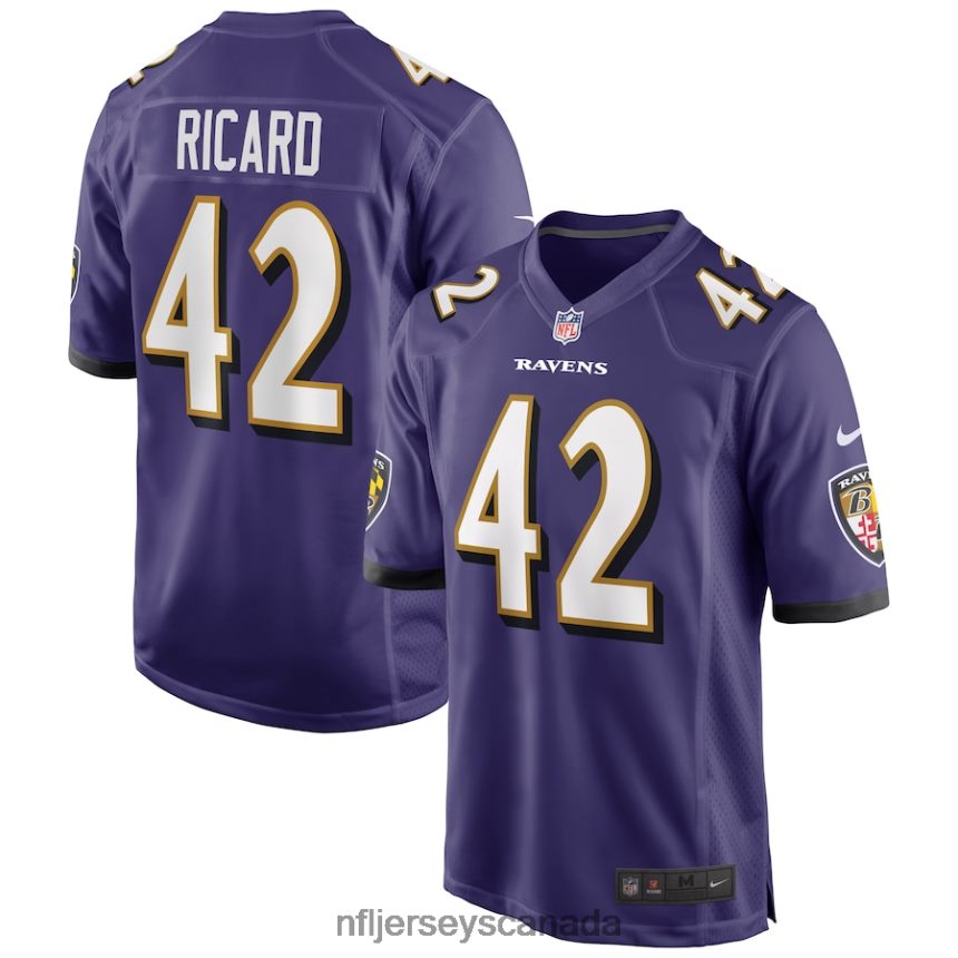 Men Baltimore Ravens Patrick Ricard Nike Purple Game Jersey Clothing NFL TBXFR6938
