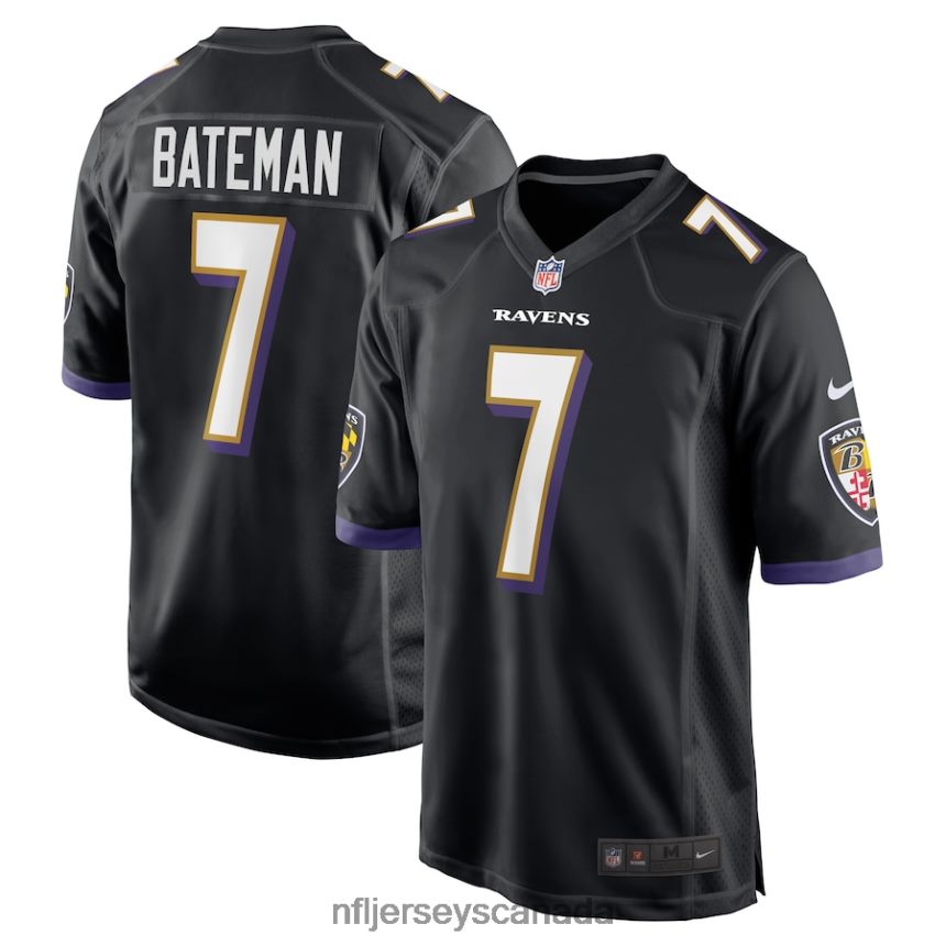 Men Baltimore Ravens Rashod Bateman Nike Black Game Player Jersey Clothing NFL TBXFR62817