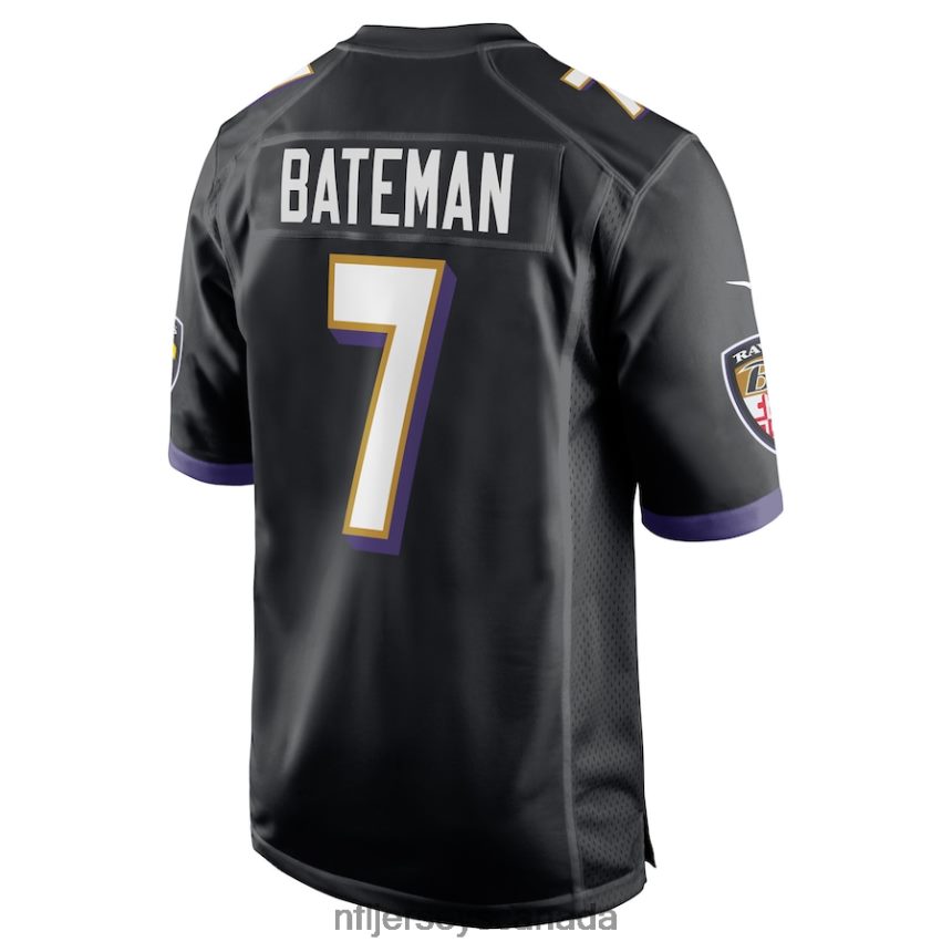 Men Baltimore Ravens Rashod Bateman Nike Black Game Player Jersey Clothing NFL TBXFR62817