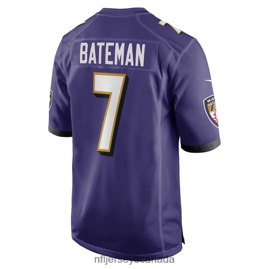 Men Baltimore Ravens Rashod Bateman Nike Purple Game Player Jersey Clothing NFL TBXFR63257