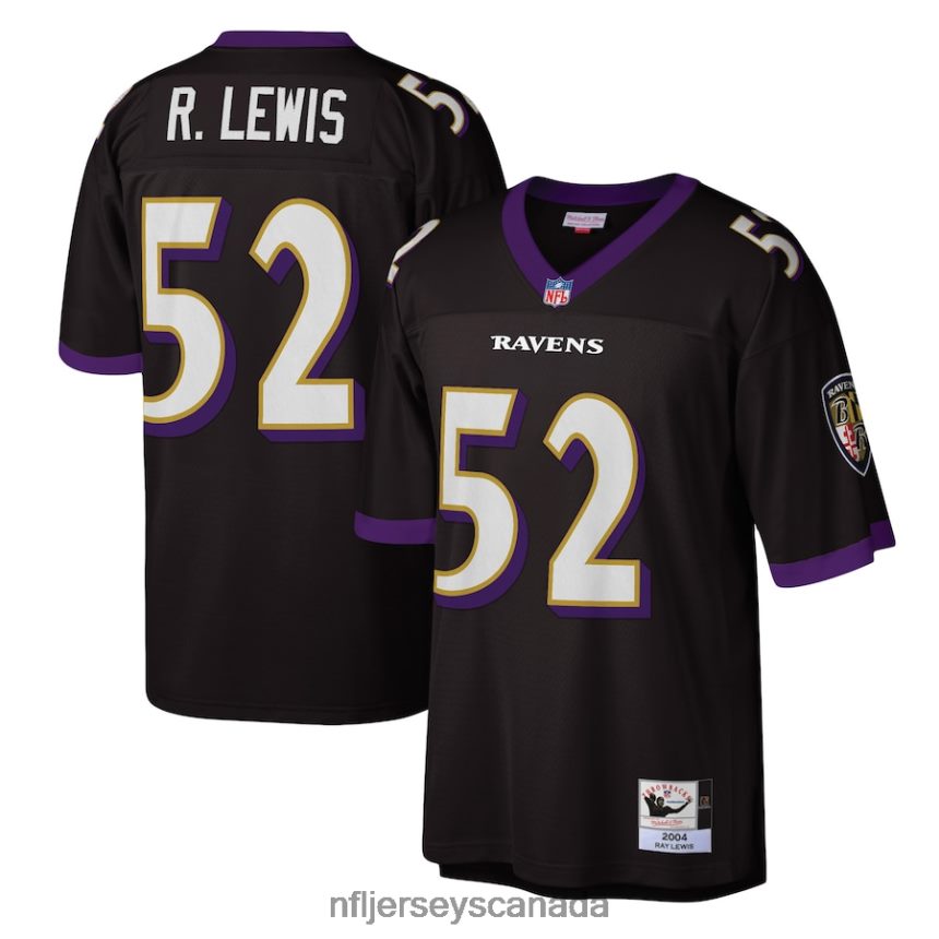 Men Baltimore Ravens Ray Lewis Mitchell  Ness Black 2004 Authentic Throwback Retired Player Jersey Clothing NFL TBXFR62424