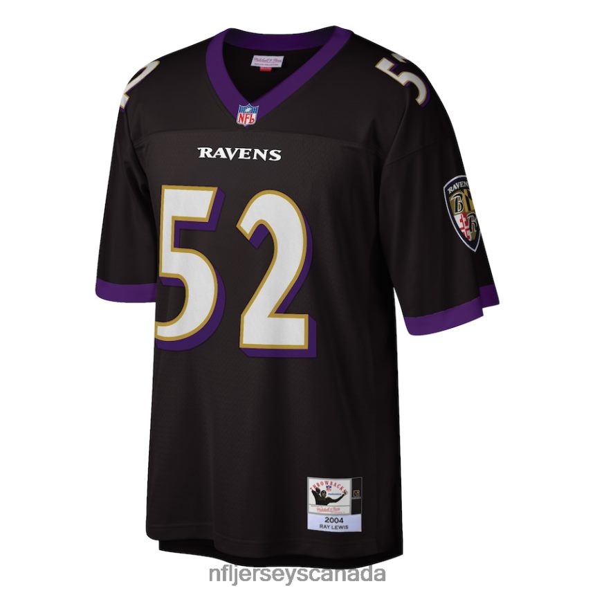 Men Baltimore Ravens Ray Lewis Mitchell  Ness Black 2004 Authentic Throwback Retired Player Jersey Clothing NFL TBXFR62424