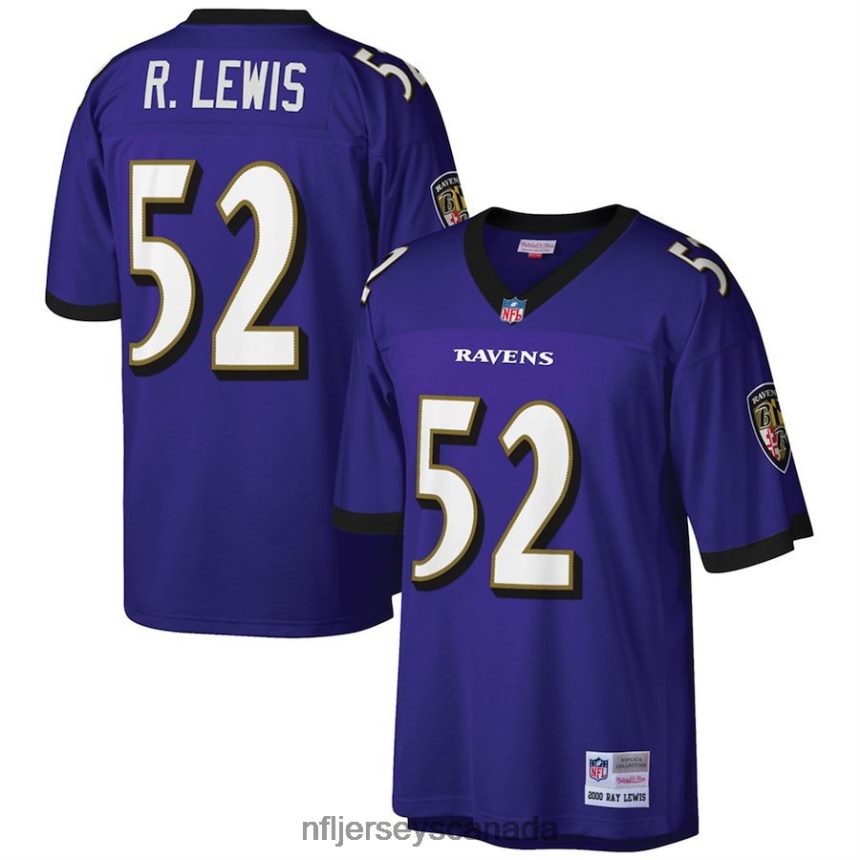 Men Baltimore Ravens Ray Lewis Mitchell  Ness Purple Big  Tall 2000 Retired Player Replica Jersey Clothing NFL TBXFR61727