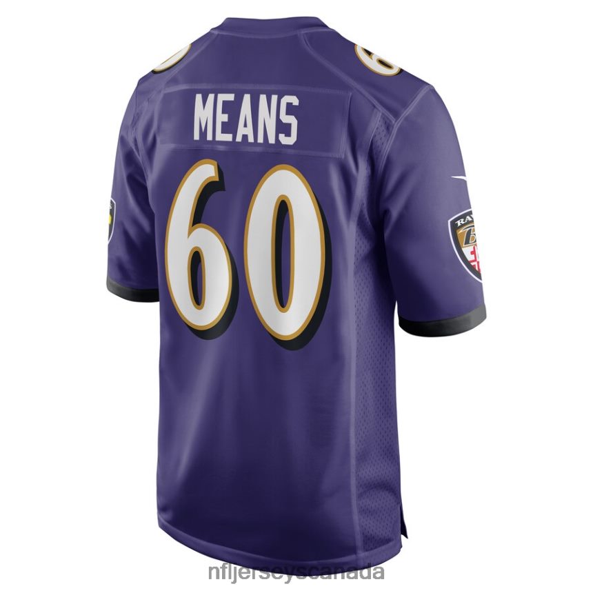 Men Baltimore Ravens Steven Means Nike Purple Game Player Jersey Clothing NFL TBXFR64389