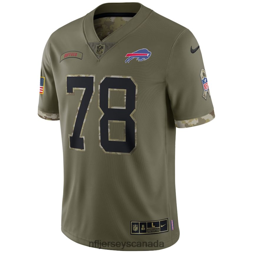 Men Buffalo Bills Bruce Smith Nike Olive 2022 Salute To Service Retired Player Limited Jersey Clothing NFL TBXFR62922