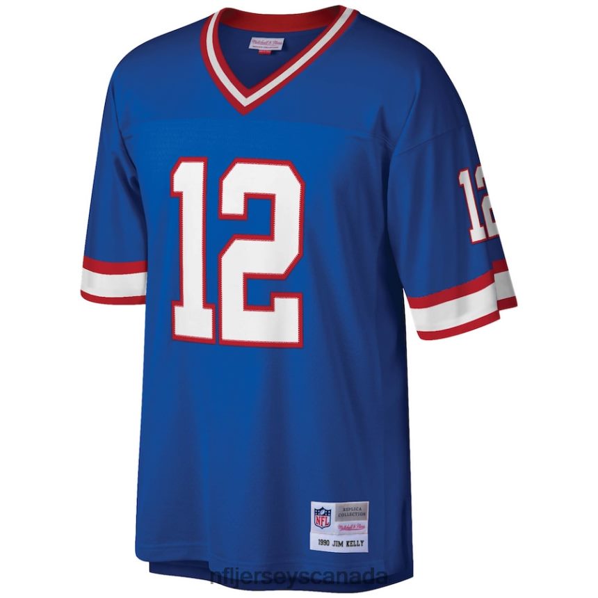 Men Buffalo Bills Jim Kelly Mitchell  Ness Royal 1990 Legacy Replica Jersey Clothing NFL TBXFR6826