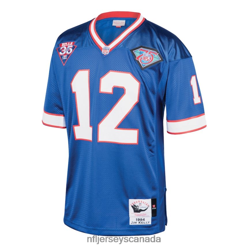 Men Buffalo Bills Jim Kelly Mitchell  Ness Royal 1994 Authentic Throwback Retired Player Jersey Clothing NFL TBXFR62781