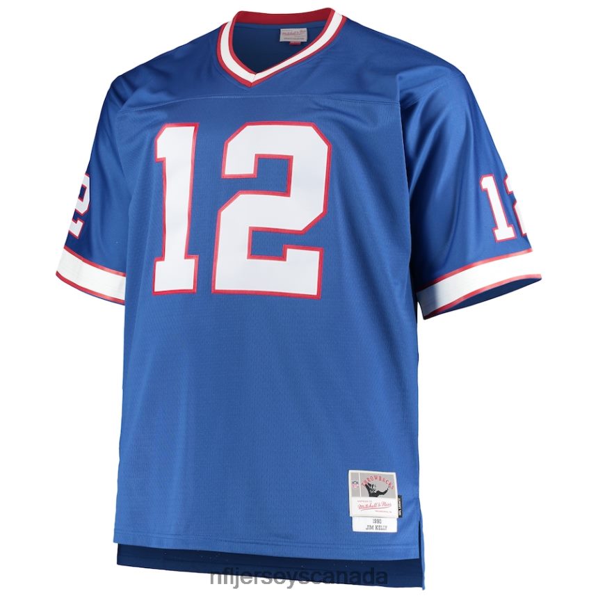 Men Buffalo Bills Jim Kelly Mitchell  Ness Royal Big  Tall 1990 Retired Player Replica Jersey Clothing NFL TBXFR62423
