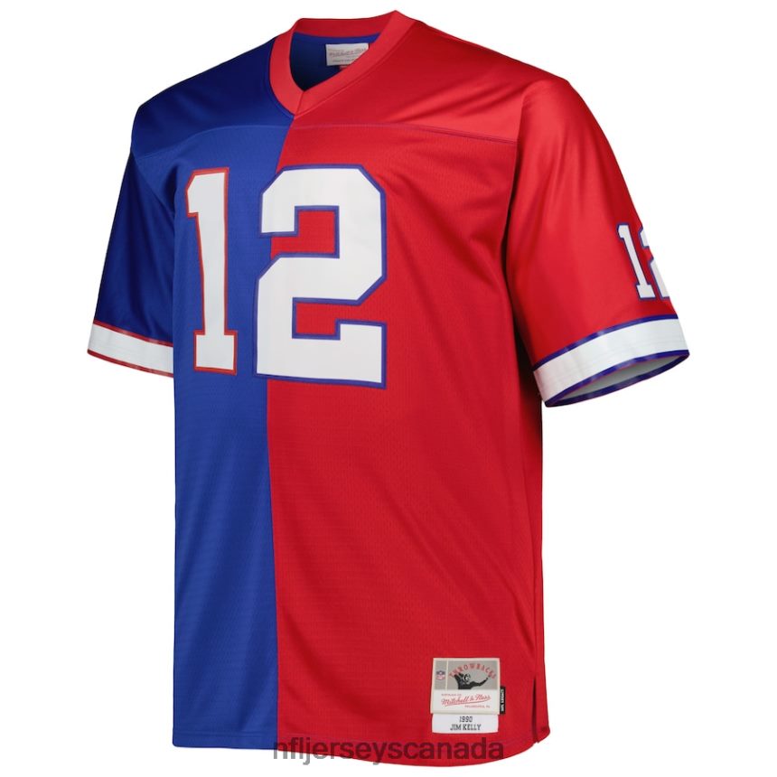 Men Buffalo Bills Jim Kelly Mitchell  Ness Royal/Red Big  Tall Split Legacy Retired Player Replica Jersey Clothing NFL TBXFR63081