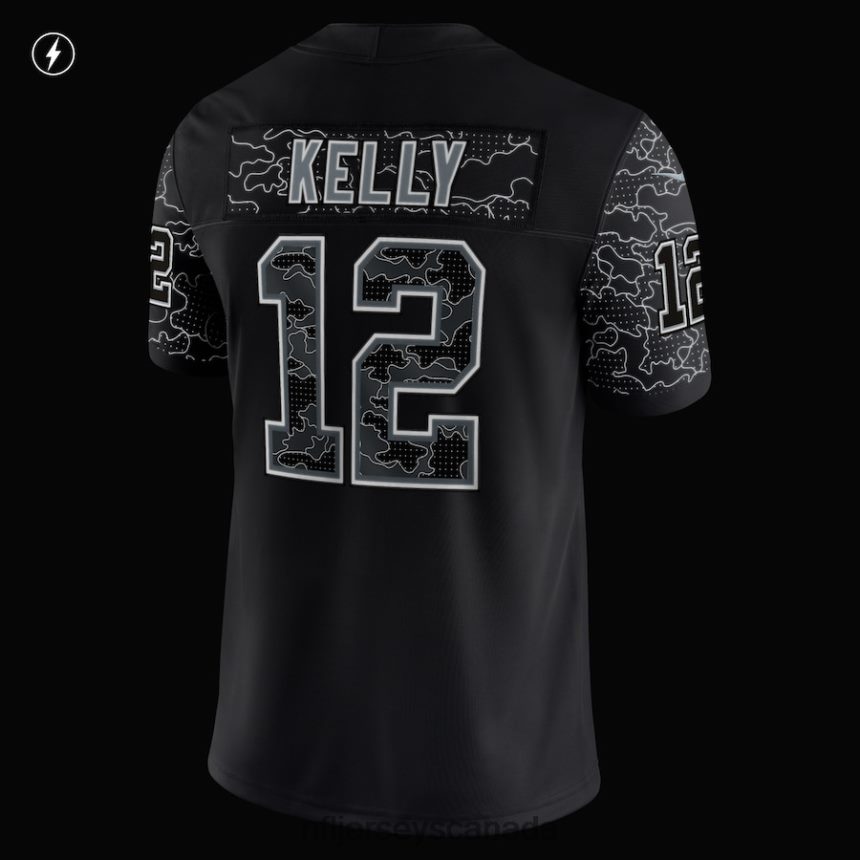 Men Buffalo Bills Jim Kelly Nike Black Retired Player RFLCTV Limited Jersey Clothing NFL TBXFR61448
