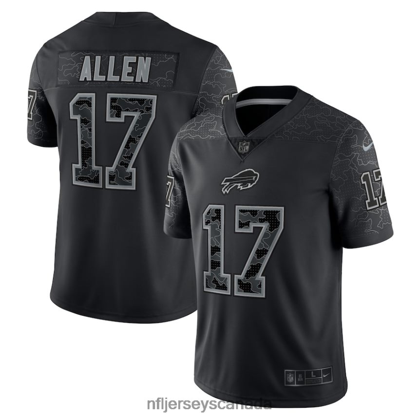 Men Buffalo Bills Josh Allen Nike Black RFLCTV Limited Jersey Clothing NFL TBXFR6741