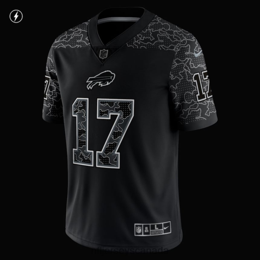 Men Buffalo Bills Josh Allen Nike Black RFLCTV Limited Jersey Clothing NFL TBXFR6741