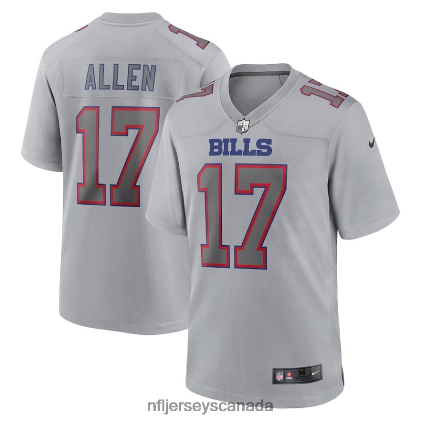 Men Buffalo Bills Josh Allen Nike Gray Atmosphere Fashion Game Jersey Clothing NFL TBXFR61891