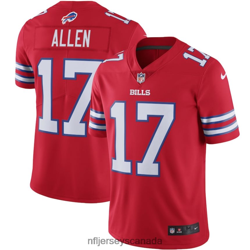 Men Buffalo Bills Josh Allen Nike Red Color Rush Vapor Limited Jersey Clothing NFL TBXFR682