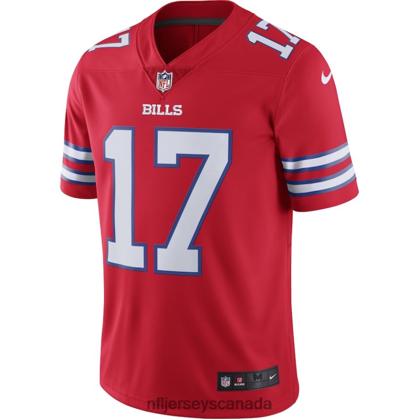 Men Buffalo Bills Josh Allen Nike Red Color Rush Vapor Limited Jersey Clothing NFL TBXFR682