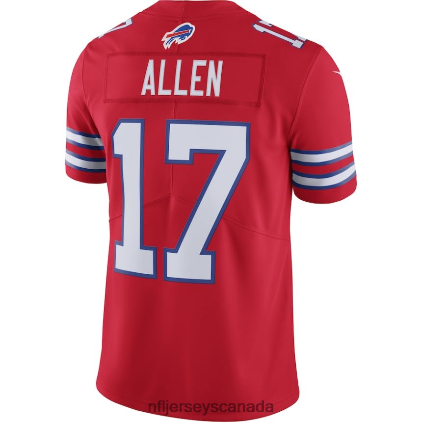 Men Buffalo Bills Josh Allen Nike Red Color Rush Vapor Limited Jersey Clothing NFL TBXFR682