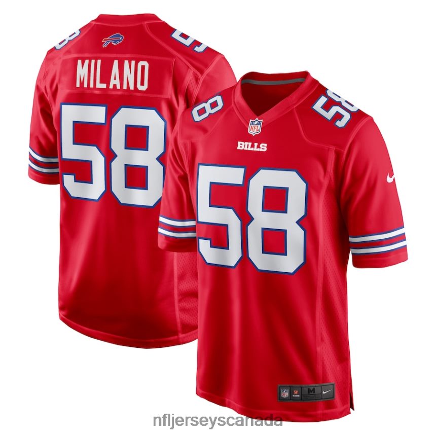 Men Buffalo Bills Matt Milano Nike Red Alternate Game Jersey Clothing NFL TBXFR61049