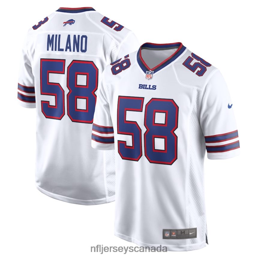 Men Buffalo Bills Matt Milano Nike White Away Game Player Jersey Clothing NFL TBXFR6493