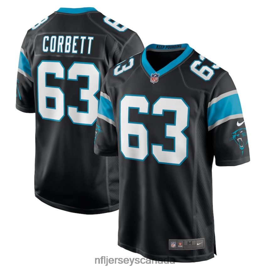 Men Carolina Panthers Austin Corbett Nike Black Game Jersey Clothing NFL TBXFR64552