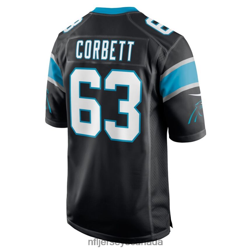 Men Carolina Panthers Austin Corbett Nike Black Game Jersey Clothing NFL TBXFR64552