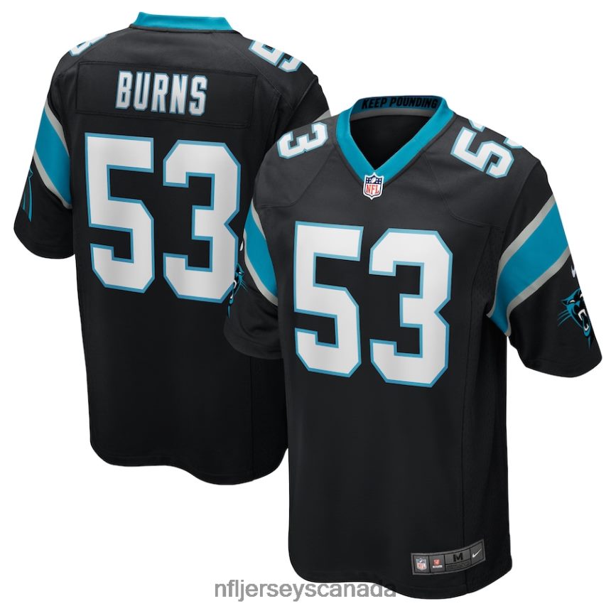 Men Carolina Panthers Brian Burns Nike Black Game Jersey Clothing NFL TBXFR6276