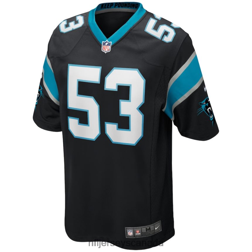 Men Carolina Panthers Brian Burns Nike Black Game Jersey Clothing NFL TBXFR6276