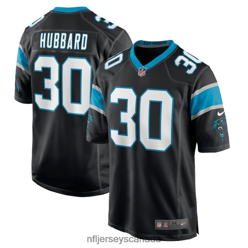 Men Carolina Panthers Chuba Hubbard Nike Black Game Jersey Clothing NFL TBXFR63727