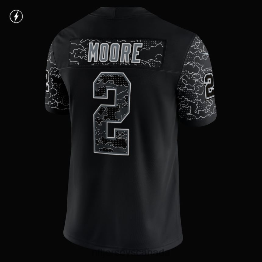 Men Carolina Panthers DJ Moore Nike Black RFLCTV Limited Jersey Clothing NFL TBXFR62482