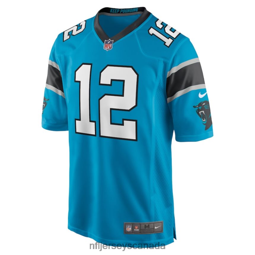 Men Carolina Panthers DJ Moore Nike Blue Game Jersey Clothing NFL TBXFR63319