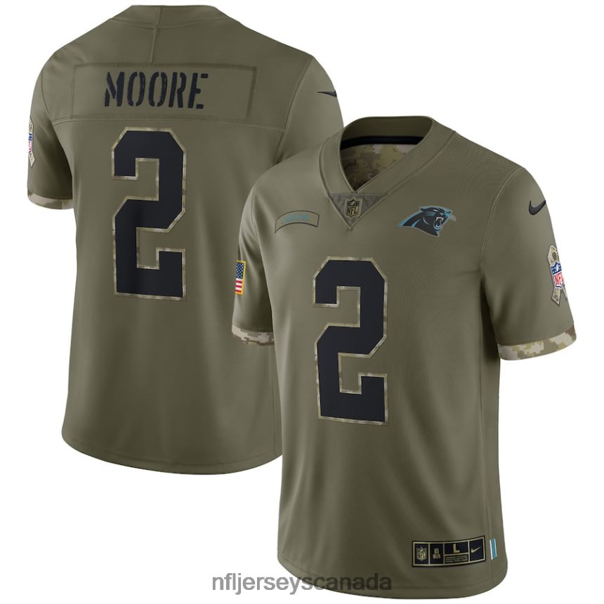 Men Carolina Panthers DJ Moore Nike Olive 2022 Salute To Service Limited Jersey Clothing NFL TBXFR66231