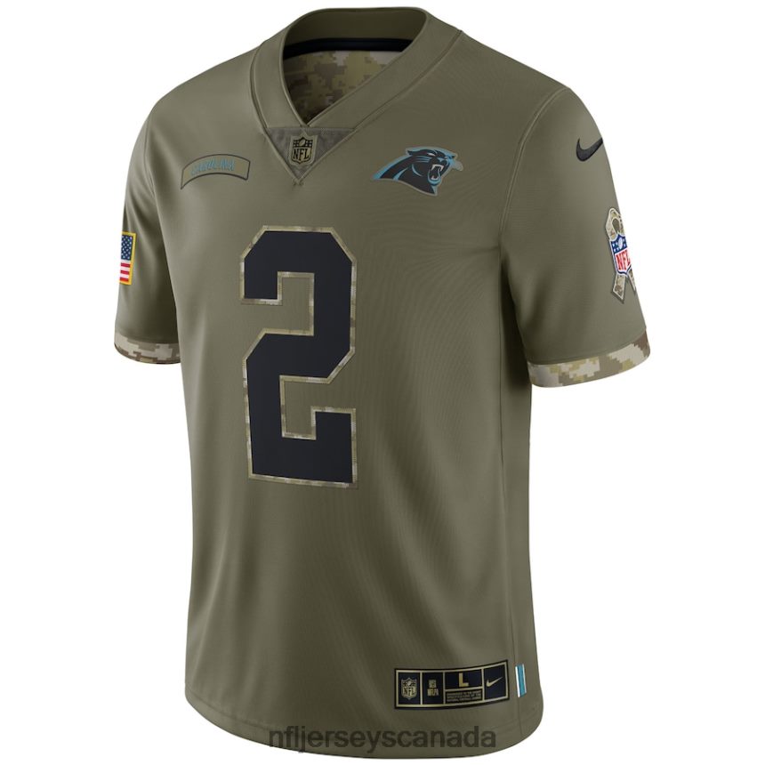 Men Carolina Panthers DJ Moore Nike Olive 2022 Salute To Service Limited Jersey Clothing NFL TBXFR66231