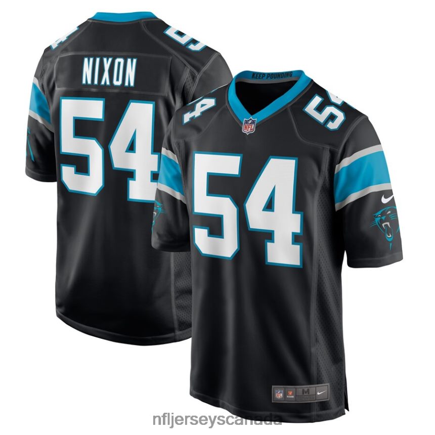 Men Carolina Panthers Daviyon Nixon Nike Black Game Player Jersey Clothing NFL TBXFR65950